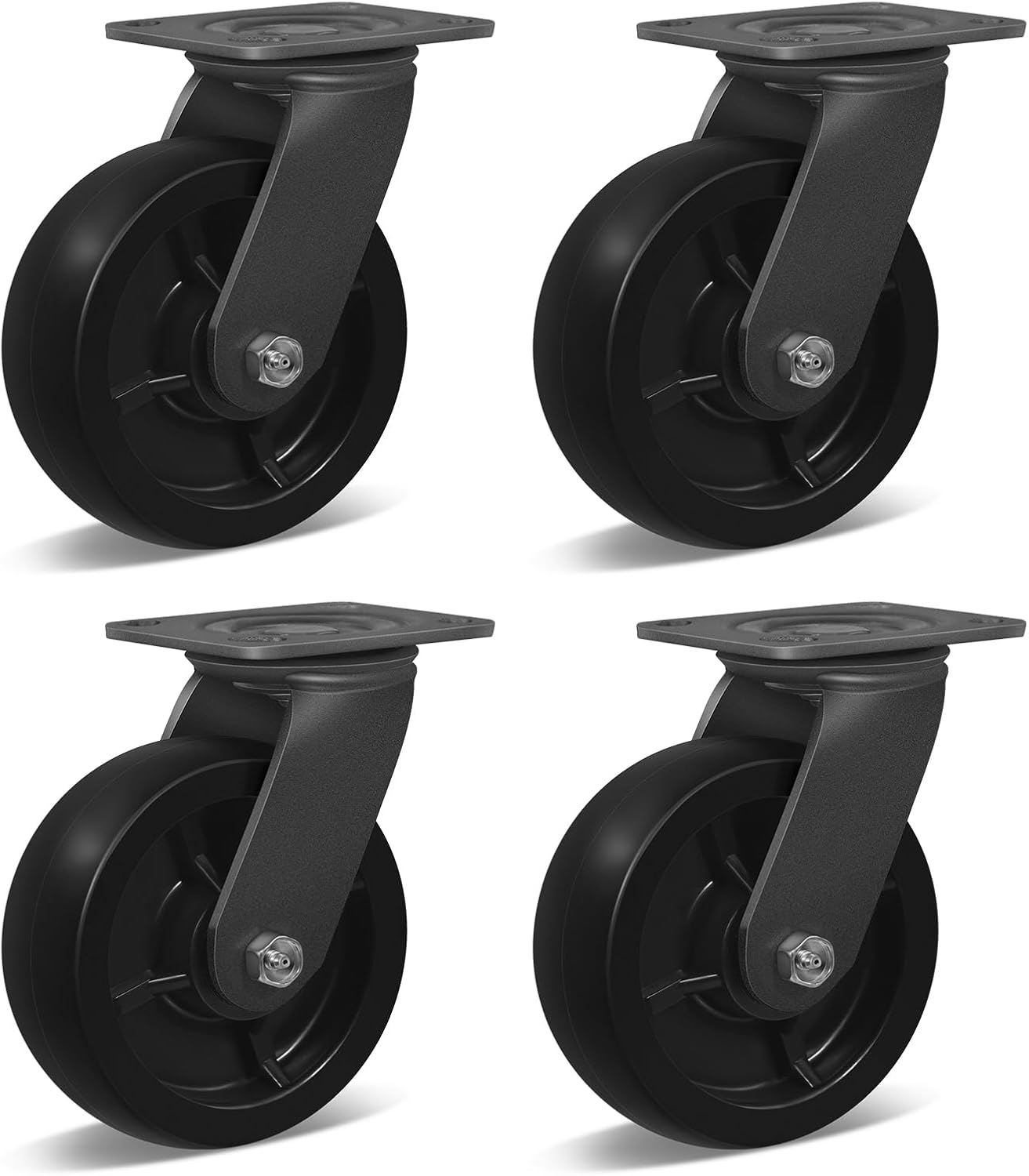 6 Inch Dumpster and Trash Bin Industrial Casters Heavy Duty Polyolefin Wheels