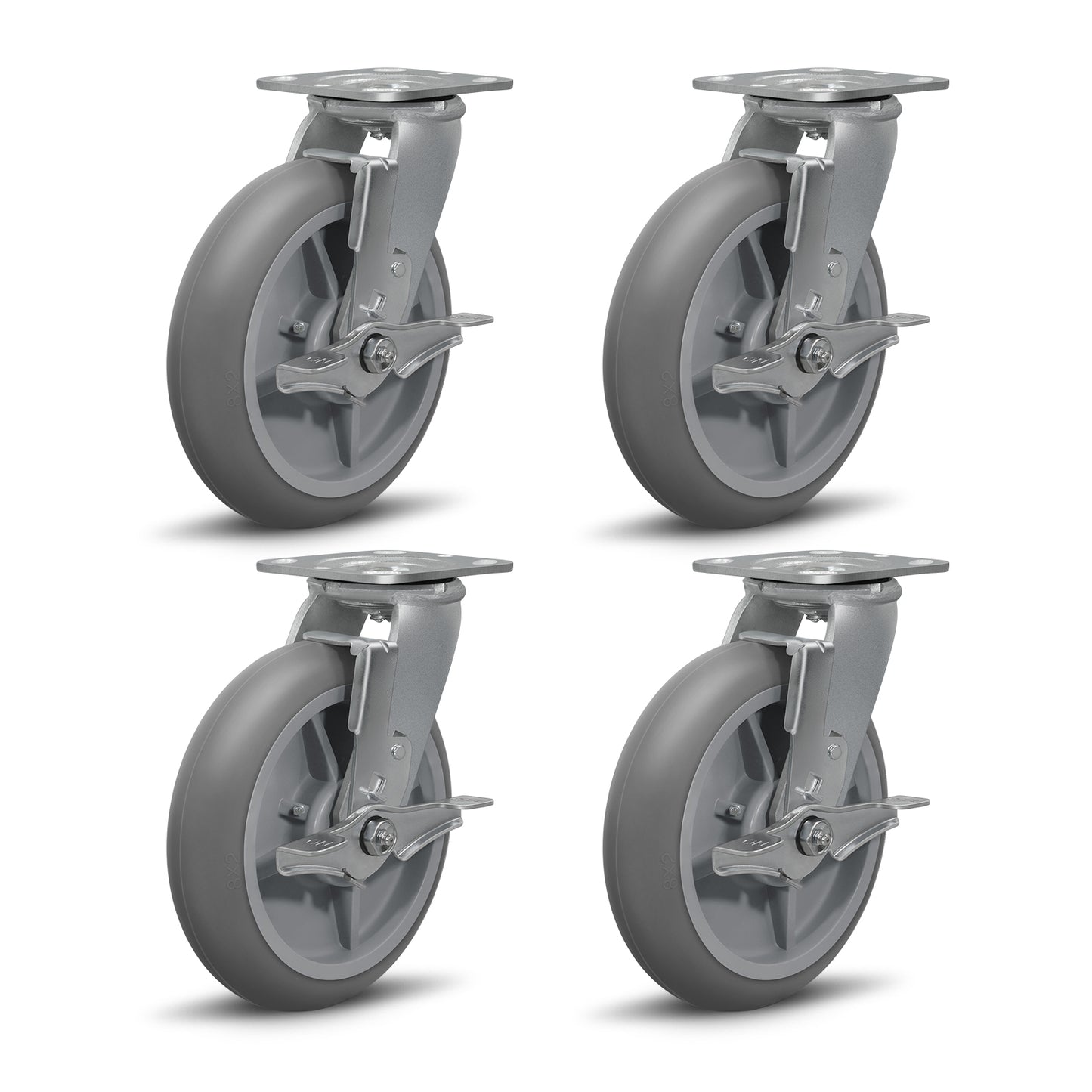 Thermoplastic Rubber Wheels(Crown Tread) -Heavy Duty Caster Wheels for Furniture Platform Trucks Workbench