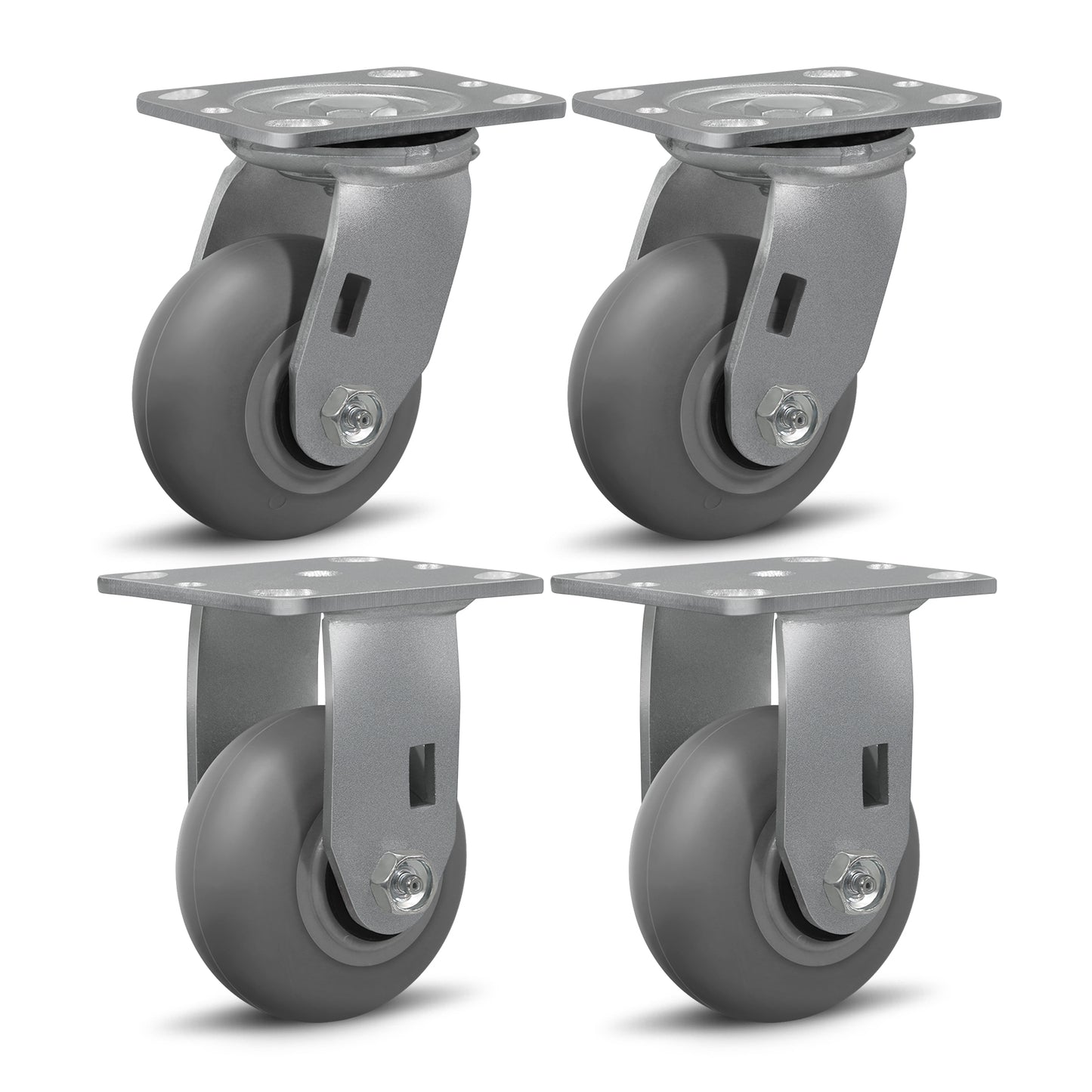 Thermoplastic Rubber Wheels(Crown Tread) -Heavy Duty Caster Wheels for Furniture Platform Trucks Workbench