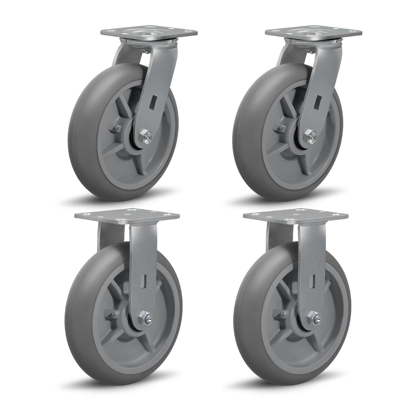 Thermoplastic Rubber Wheels(Crown Tread) -Heavy Duty Caster Wheels for Furniture Platform Trucks Workbench