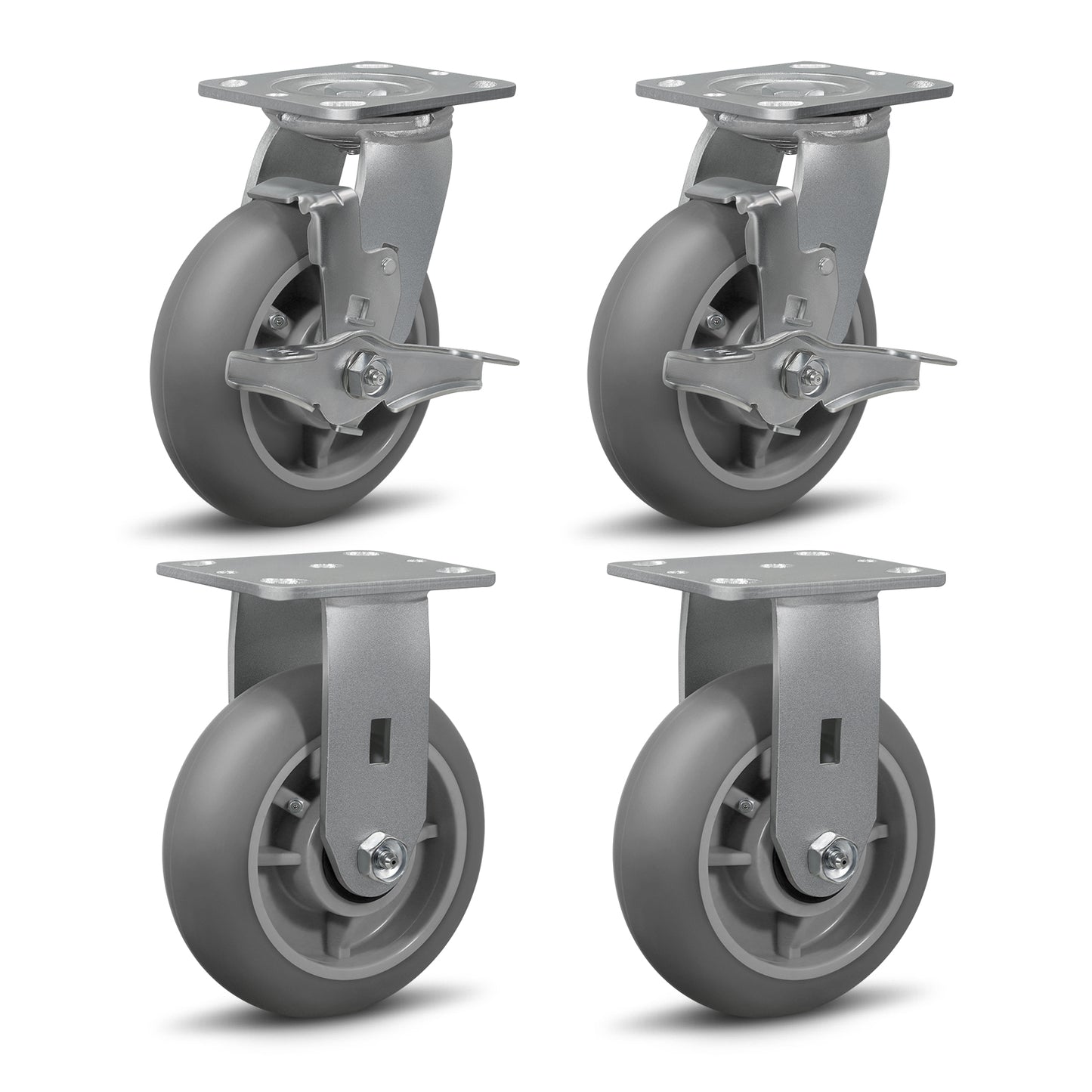 Thermoplastic Rubber Wheels(Crown Tread) -Heavy Duty Caster Wheels for Furniture Platform Trucks Workbench