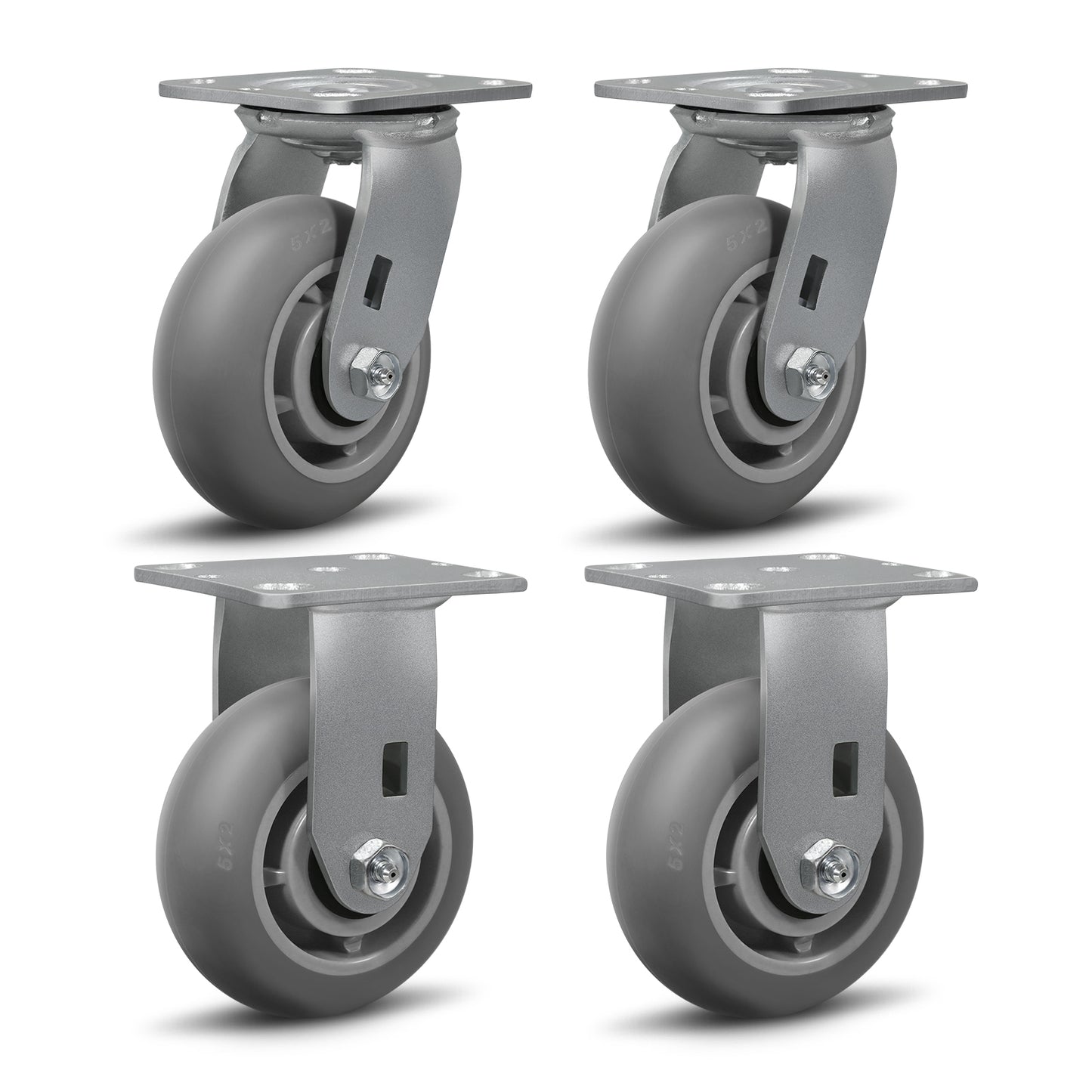 Thermoplastic Rubber Wheels(Crown Tread) -Heavy Duty Caster Wheels for Furniture Platform Trucks Workbench