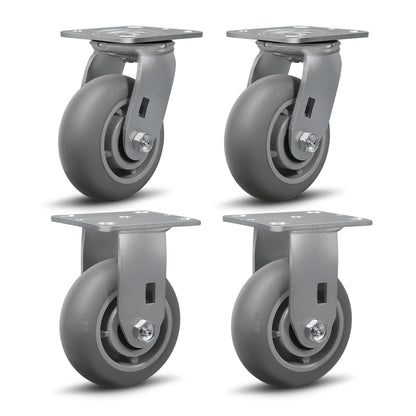 Thermoplastic Rubber Wheels(Crown Tread) -Heavy Duty Caster Wheels for Furniture Platform Trucks Workbench