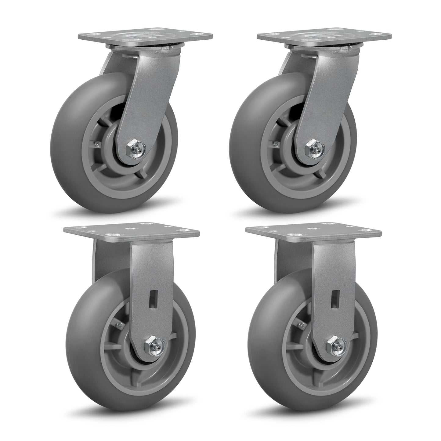 Thermoplastic Rubber Wheels(Crown Tread) -Heavy Duty Caster Wheels for Furniture Platform Trucks Workbench