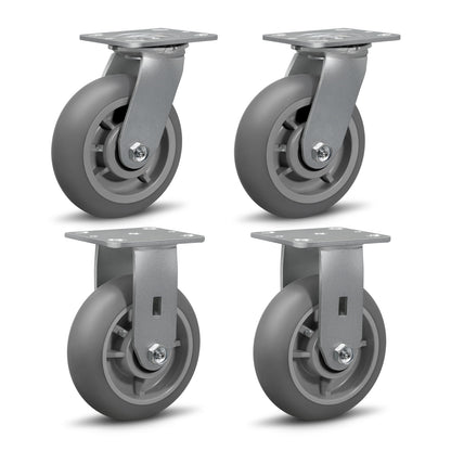 Thermoplastic Rubber Wheels(Crown Tread) -Heavy Duty Caster Wheels for Furniture Platform Trucks Workbench