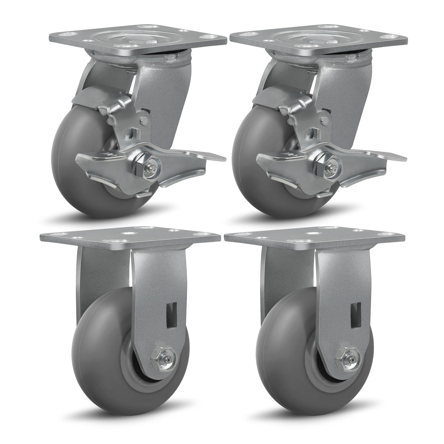 Thermoplastic Rubber Wheels(Crown Tread) -Heavy Duty Caster Wheels for Furniture Platform Trucks Workbench