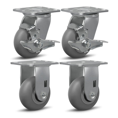 Thermoplastic Rubber Wheels(Crown Tread) -Heavy Duty Caster Wheels for Furniture Platform Trucks Workbench