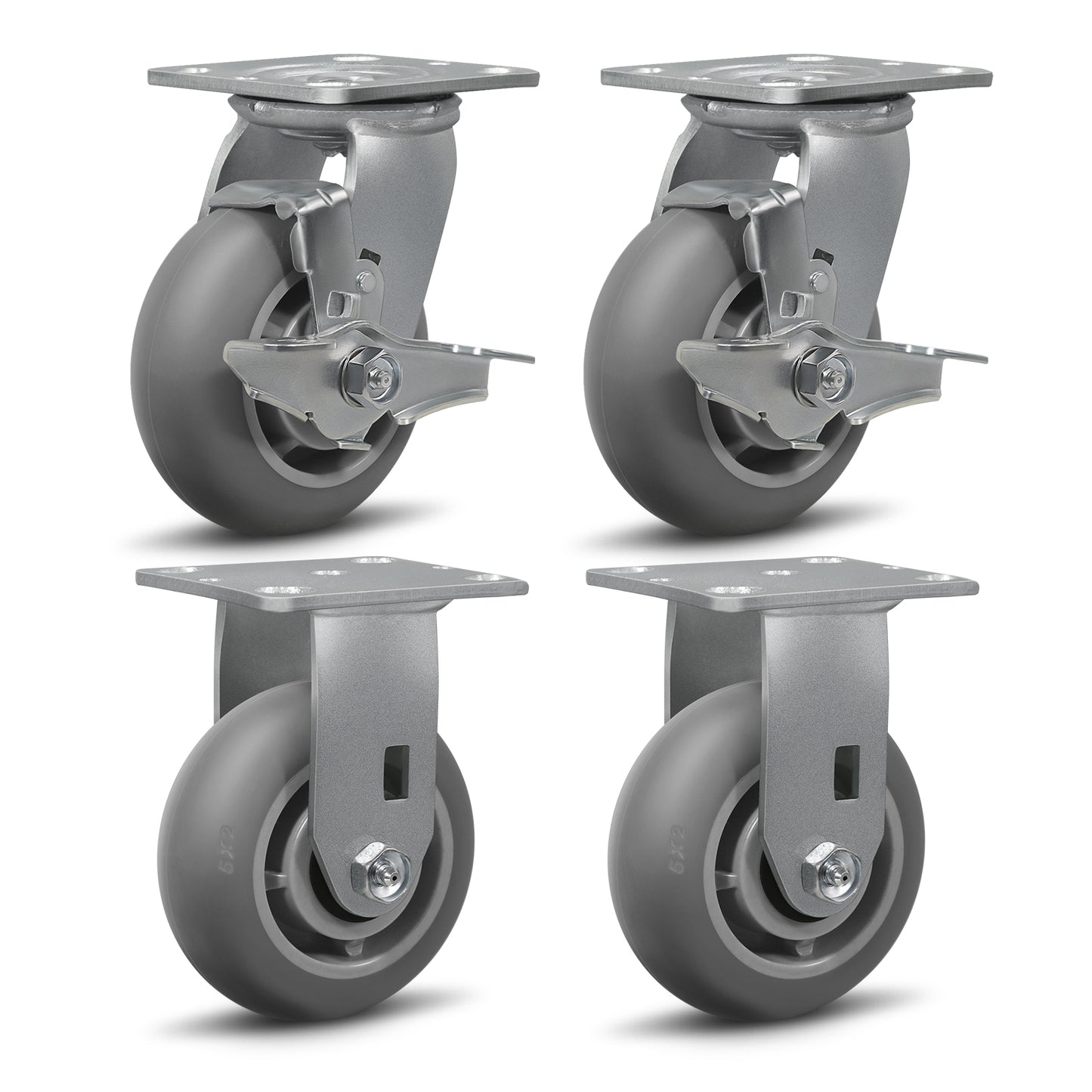 Thermoplastic Rubber Wheels(Crown Tread) -Heavy Duty Caster Wheels for Furniture Platform Trucks Workbench