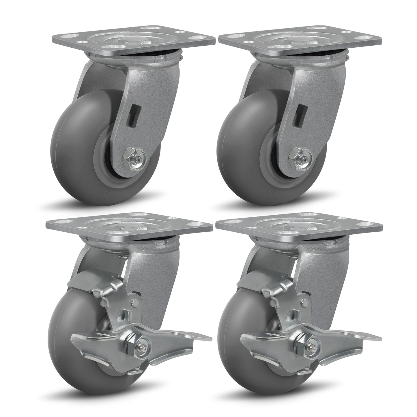 Thermoplastic Rubber Wheels(Crown Tread) -Heavy Duty Caster Wheels for Furniture Platform Trucks Workbench