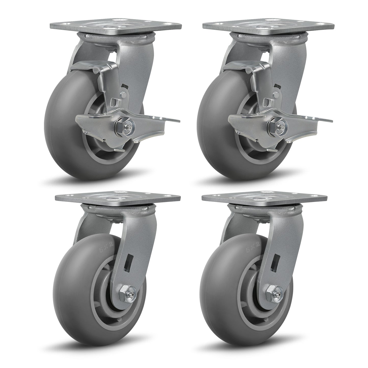 Thermoplastic Rubber Wheels(Crown Tread) -Heavy Duty Caster Wheels for Furniture Platform Trucks Workbench