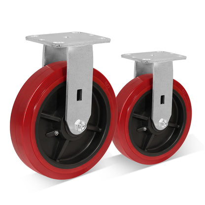 Polyurethane Tread on Polypropylene Core (RED) Heavy Duty Casters with 1200lbs Capacity, Widely Used in Platform Trucks, Furniture, Workbench, Tool Box   You