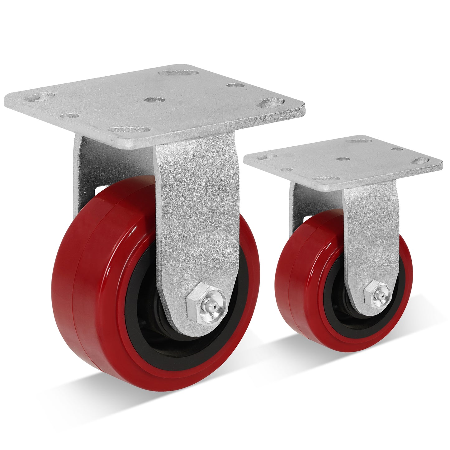 Polyurethane Tread on Polypropylene Core (RED) Heavy Duty Casters with 1200lbs Capacity, Widely Used in Platform Trucks, Furniture, Workbench, Tool Box   You