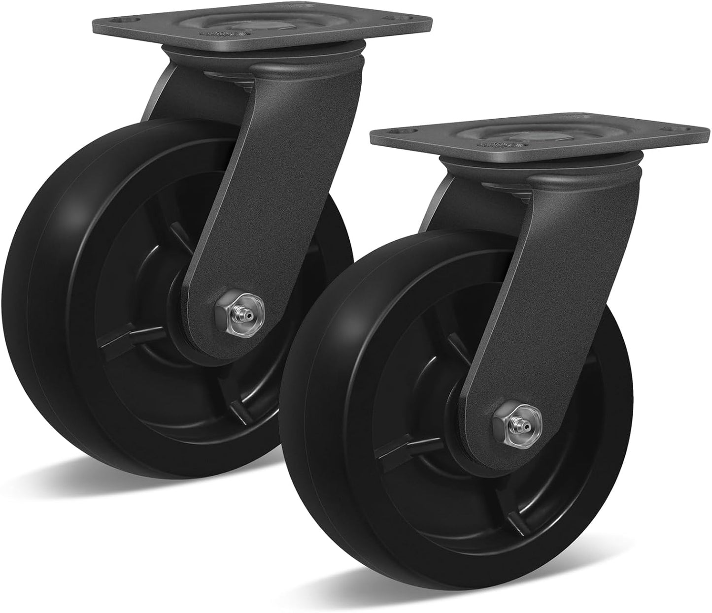 6 Inch Dumpster and Trash Bin Industrial Casters  Heavy Duty Polyolefin Wheels