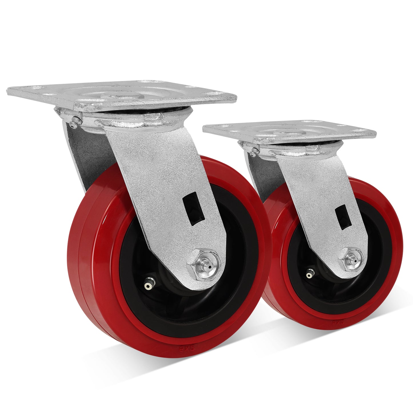 Polyurethane Tread on Polypropylene Core (RED) Heavy Duty Casters with 1200lbs Capacity, Widely Used in Platform Trucks, Furniture, Workbench, Tool Box   You