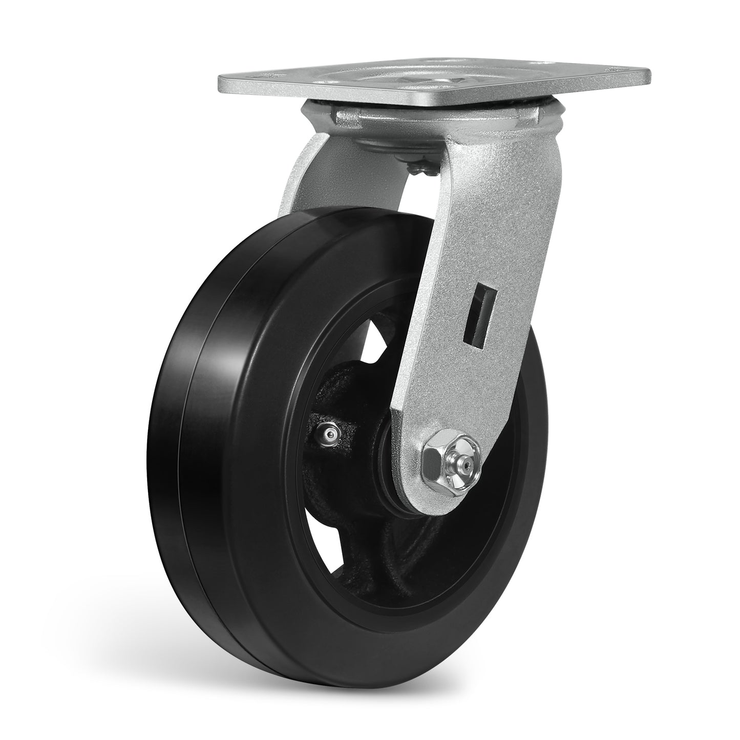 Heavy Duty Casters - Rubber Tread on Cast Iron Core, Caster Wheels for Heavy-Duty Mobility