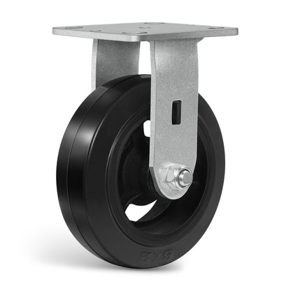 Heavy Duty Casters - Rubber Tread on Cast Iron Core, Caster Wheels for Heavy-Duty Mobility