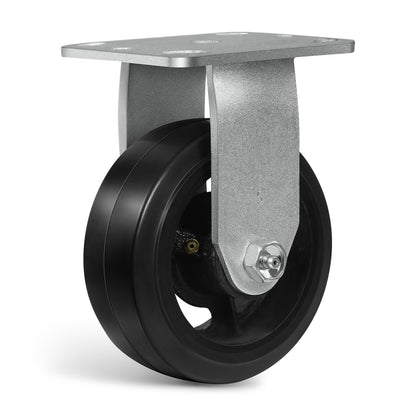 Heavy Duty Casters - Rubber Tread on Cast Iron Core, Caster Wheels for Heavy-Duty Mobility