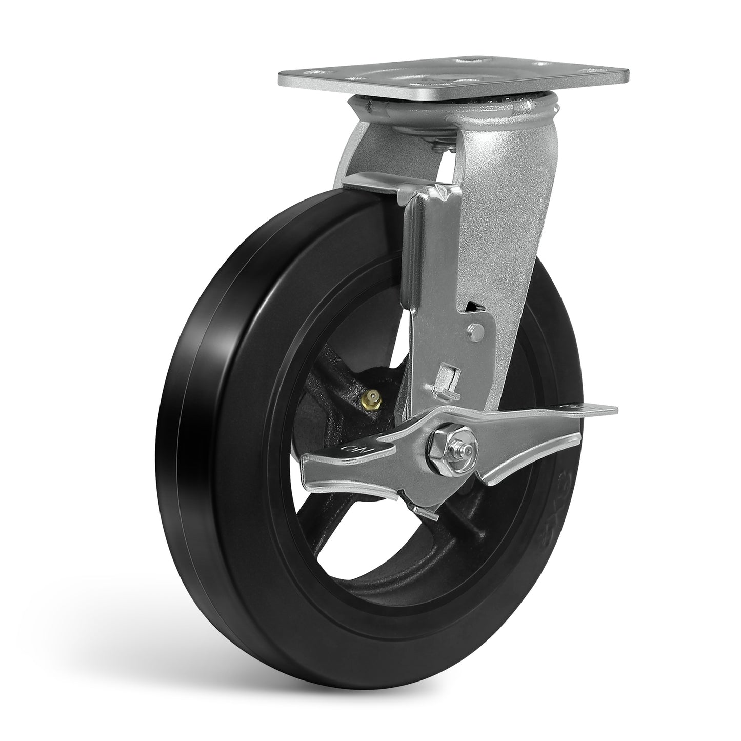 Heavy Duty Casters - Rubber Tread on Cast Iron Core, Caster Wheels for Heavy-Duty Mobility