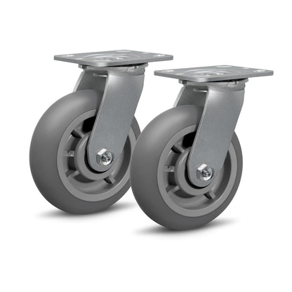 Thermoplastic Rubber Wheels(Crown Tread) -Heavy Duty Caster Wheels for Furniture Platform Trucks Workbench