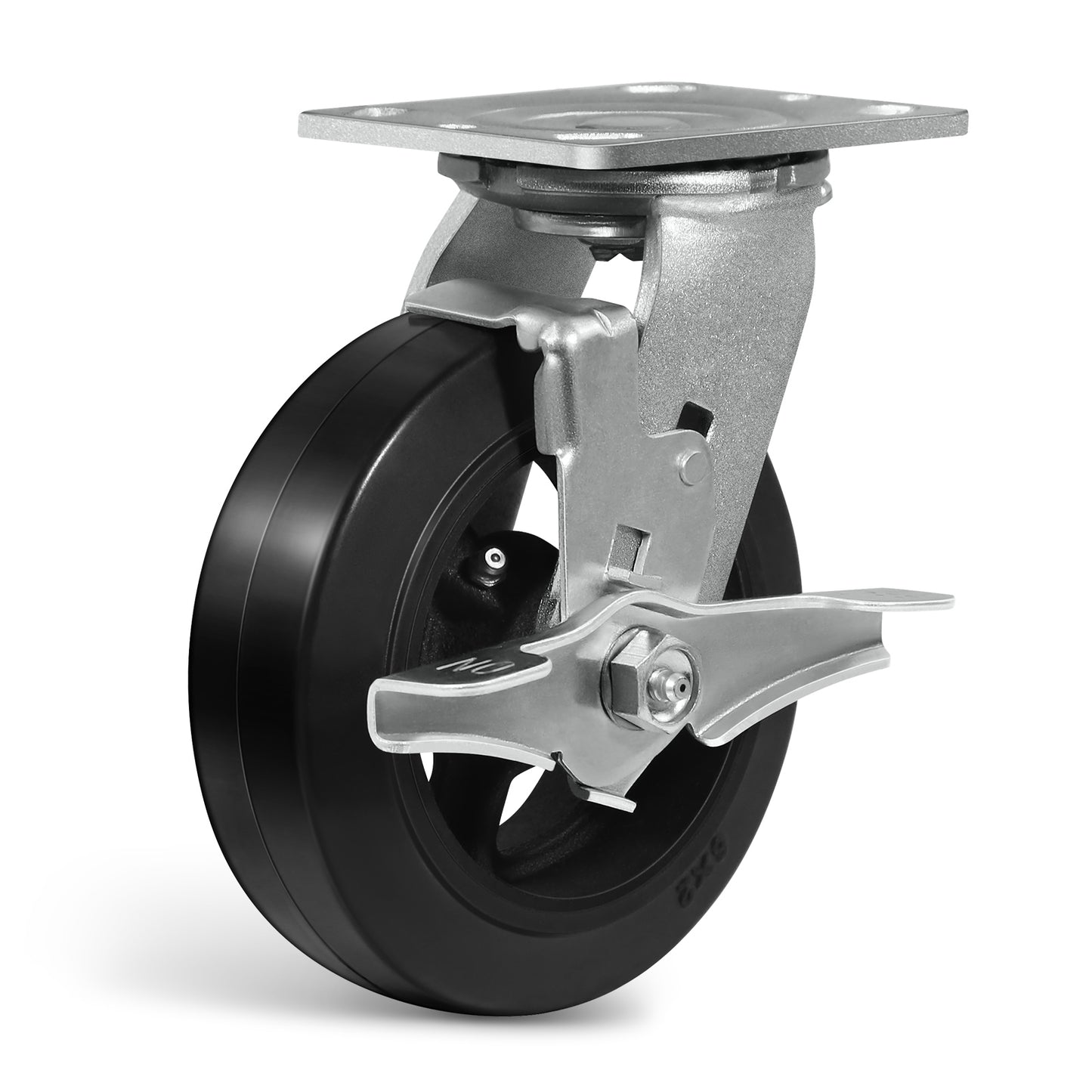 Heavy Duty Casters - Rubber Tread on Cast Iron Core, Caster Wheels for Heavy-Duty Mobility