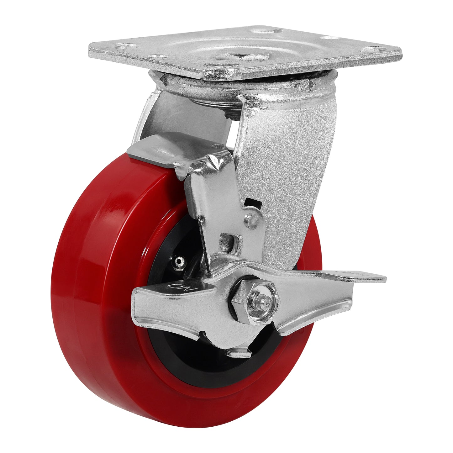 Polyurethane Tread on Polypropylene Core (RED) Heavy Duty Casters with 1200lbs Capacity, Widely Used in Platform Trucks, Furniture, Workbench, Tool Box   You