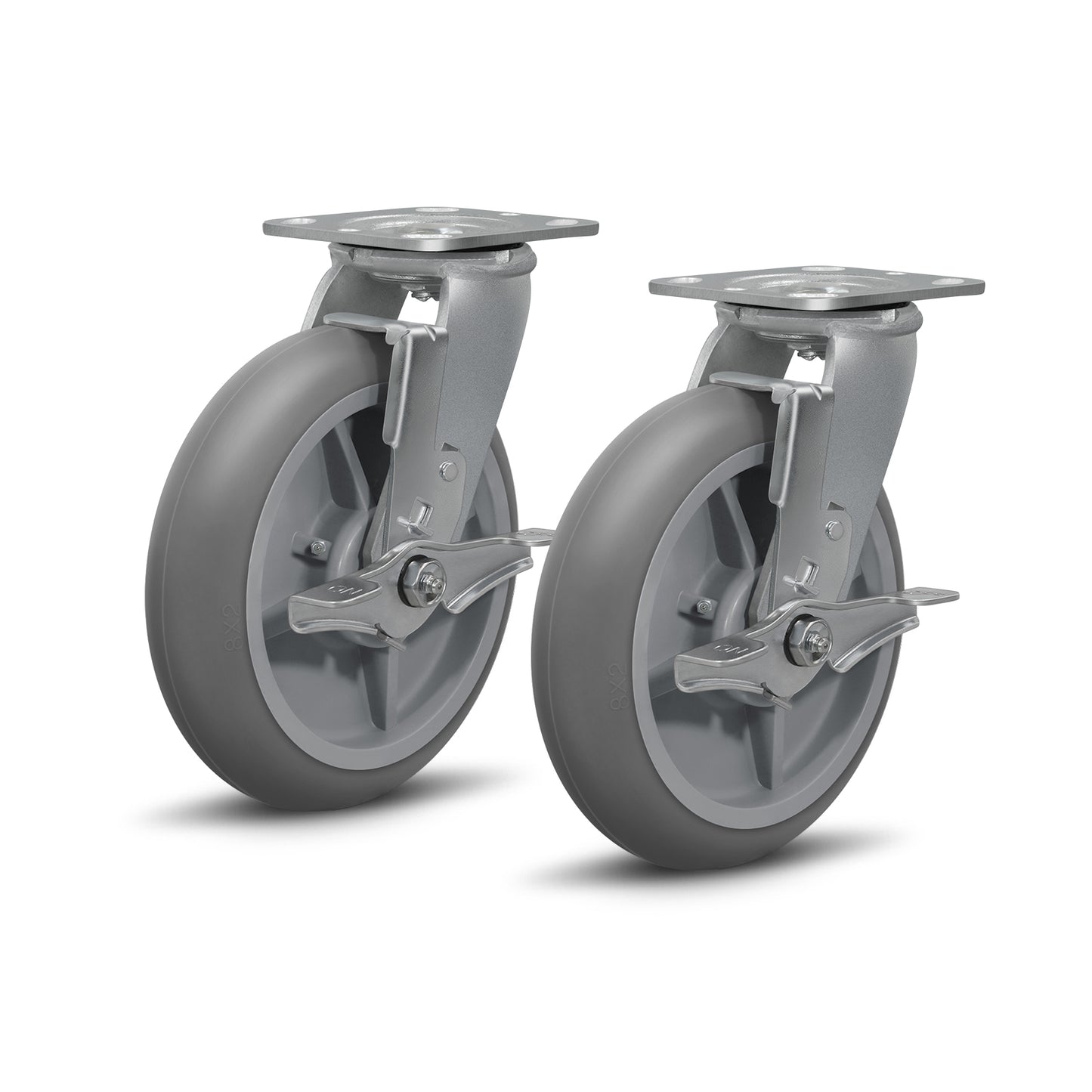 Thermoplastic Rubber Wheels(Crown Tread) -Heavy Duty Caster Wheels for Furniture Platform Trucks Workbench
