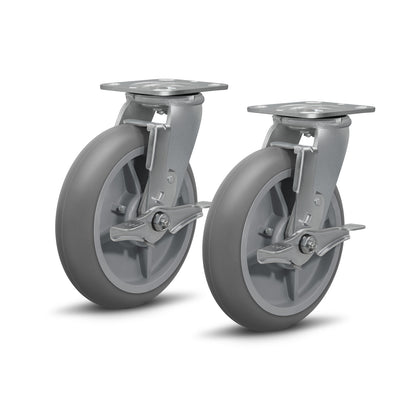 Thermoplastic Rubber Wheels(Crown Tread) -Heavy Duty Caster Wheels for Furniture Platform Trucks Workbench