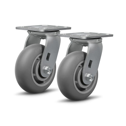Thermoplastic Rubber Wheels(Crown Tread) -Heavy Duty Caster Wheels for Furniture Platform Trucks Workbench