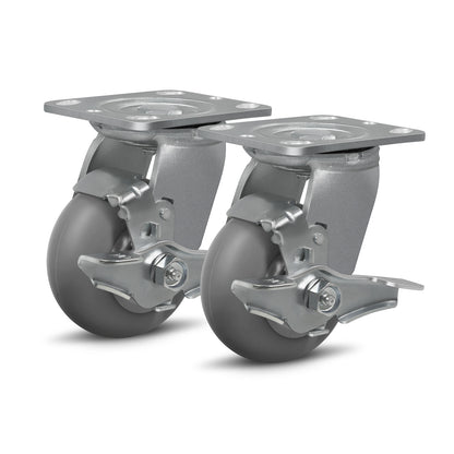 Thermoplastic Rubber Wheels(Crown Tread) -Heavy Duty Caster Wheels for Furniture Platform Trucks Workbench