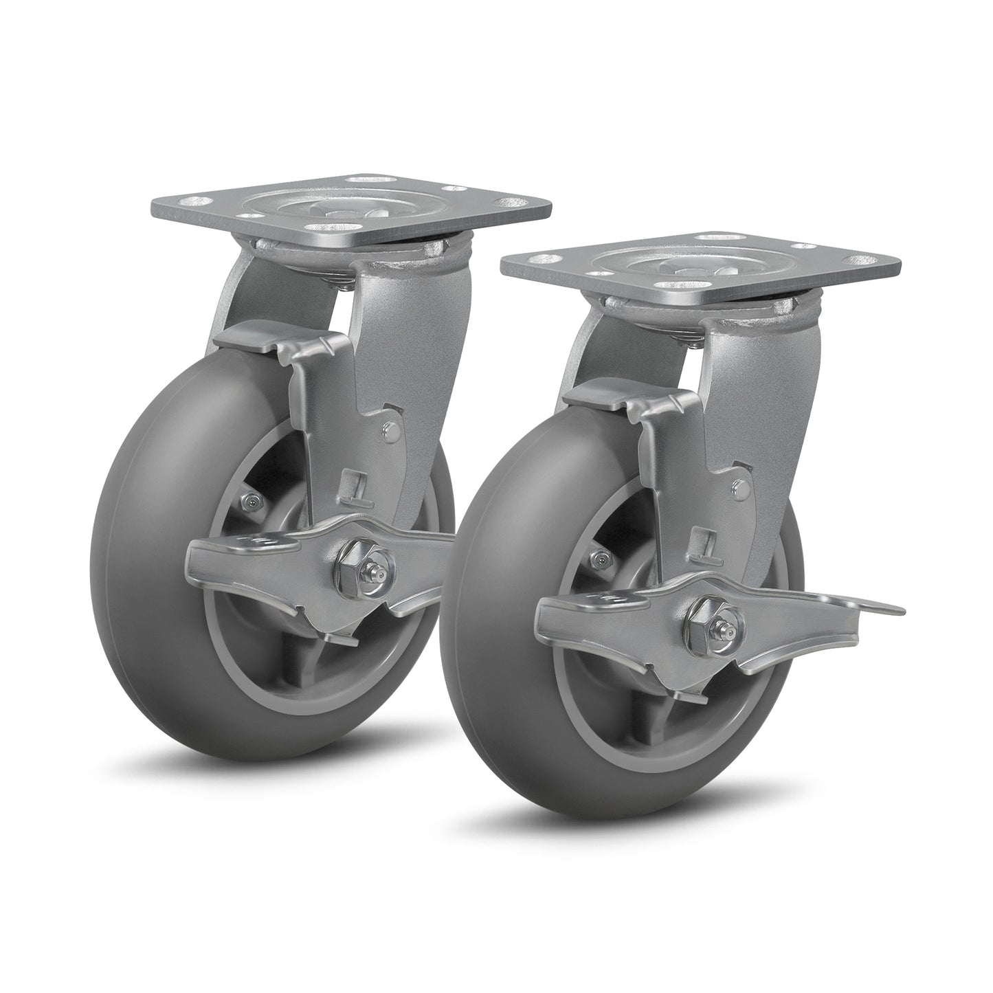 Thermoplastic Rubber Wheels(Crown Tread) -Heavy Duty Caster Wheels for Furniture Platform Trucks Workbench