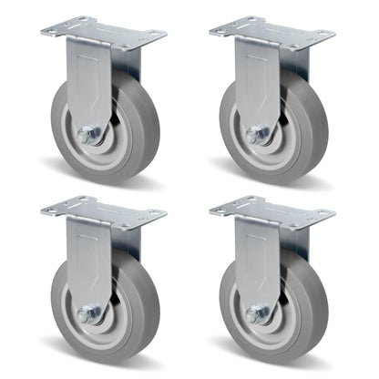 1.5" Wide Heavy Duty Gray Quite Rubber Casters