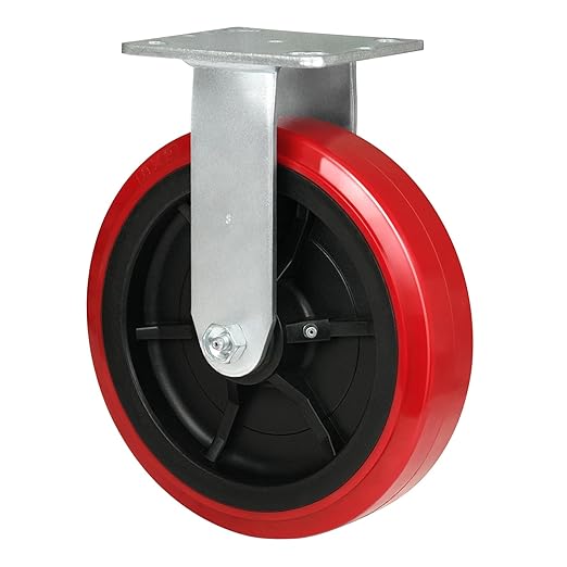 Polyurethane Tread on Polypropylene Core (RED) Heavy Duty Casters with 1200lbs Capacity, Widely Used in Platform Trucks, Furniture, Workbench, Tool Box   You