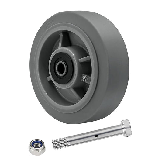 Thermoplastic Rubber Wheel (Flat Tread), Roller Bearing-1/2" Bore, Industrial Wheel 400 lbs Capacity Per Wheel