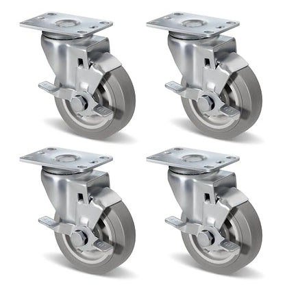 1.5" Wide Heavy Duty Gray Quite Rubber Casters