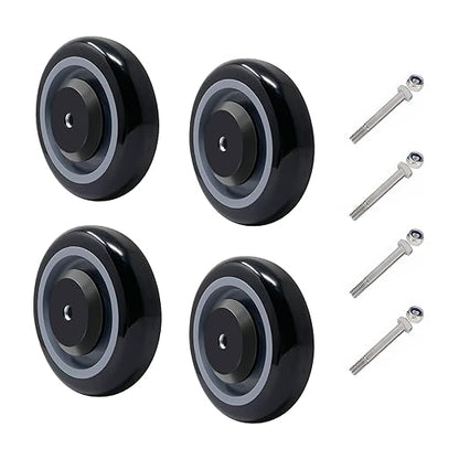 5" Polyurethane Shopping Cart Wheels Replacement Casters 3500lbs Total Capacity 5/16“ Bore and 3/8" Bore