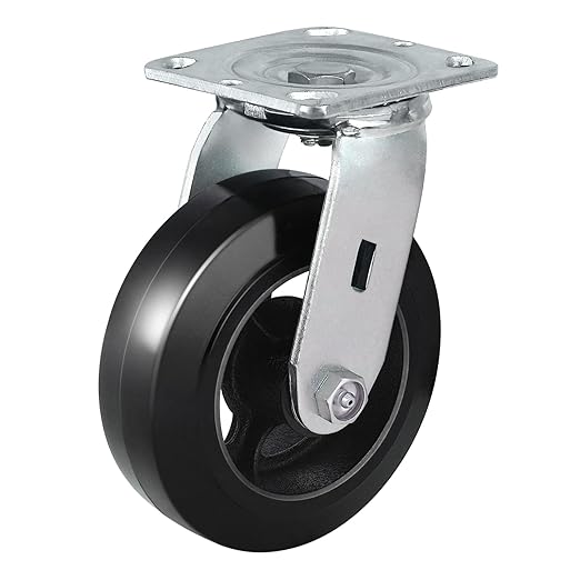 Rubber-Cast Iron Caster Wheels 700 lb Capacity for Heavy-Duty Mobility