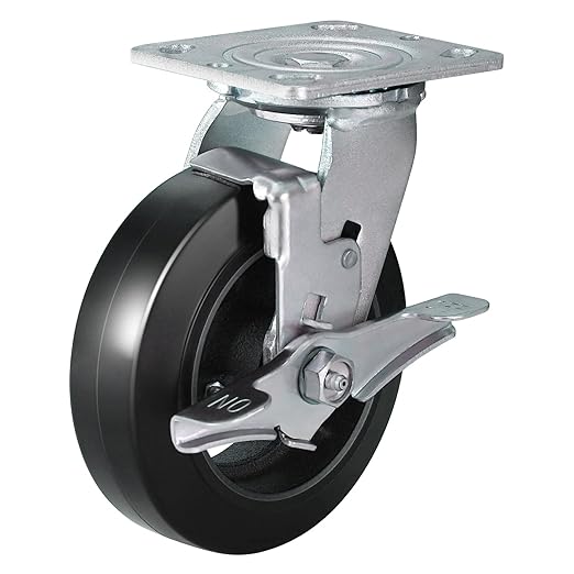 Rubber-Cast Iron Caster Wheels 700 lb Capacity for Heavy-Duty Mobility