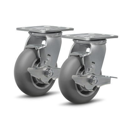 Thermoplastic Rubber Wheels(Crown Tread) -Heavy Duty Caster Wheels for Furniture Platform Trucks Workbench