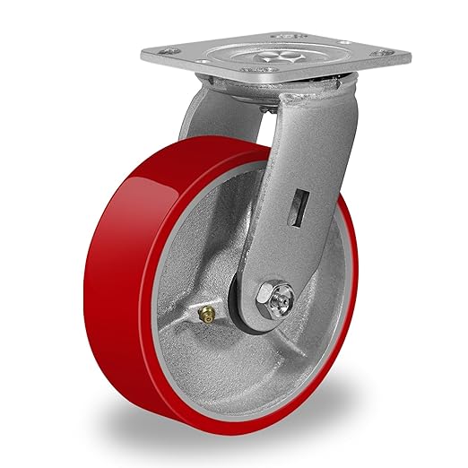 Polyurethane Wheel on Steel Hub, Industrial Brake Caster Heavy Duty with 800 LB Load Capacity, No Noise for Toolbox Workbench