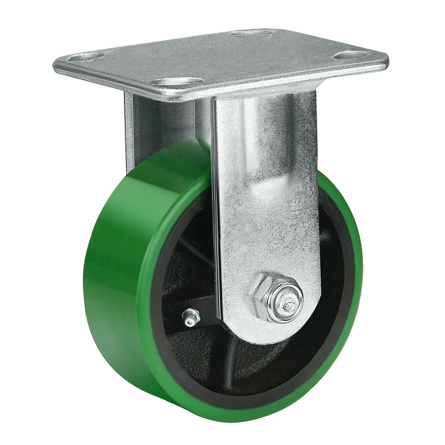 Polyurethane Wheel Swivel Casters,Rigid, Break, Industrial Load Capacity 4800lbs(Green)