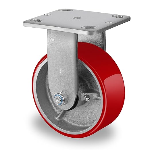 Polyurethane Wheel on Steel Hub, Industrial Brake Caster Heavy Duty with 800 LB Load Capacity, No Noise for Toolbox Workbench