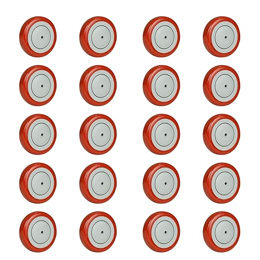 5" Polyurethane Shopping Cart Wheels Replacement Casters Wheels for Cart, 5/16" and 3/8"Axle 1200lbs Total Capacity