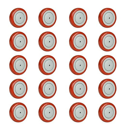 5" Polyurethane Shopping Cart Wheels Replacement Casters Wheels for Cart, 5/16" and 3/8"Axle 1200lbs Total Capacity