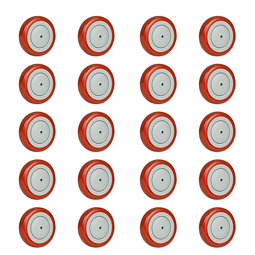 5" Polyurethane Shopping Cart Wheels Replacement Casters Wheels for Cart, 5/16" and 3/8"Axle 1200lbs Total Capacity