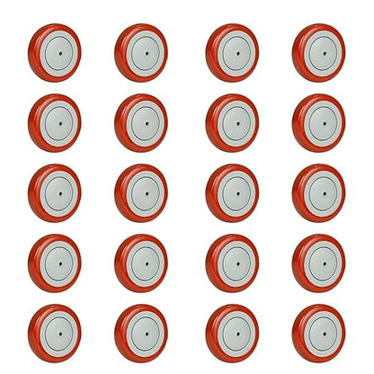 5" Polyurethane Shopping Cart Wheels Replacement Casters Wheels for Cart, 5/16" and 3/8"Axle 1200lbs Total Capacity