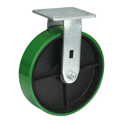 Polyurethane Wheel Swivel Casters,Rigid, Break, Industrial Load Capacity 4800lbs(Green)