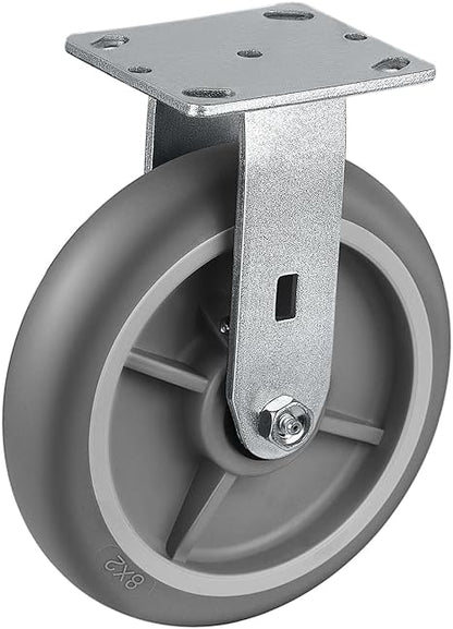 Thermoplastic Rubber Wheels(Crown Tread) -Heavy Duty Caster Wheels for Furniture Platform Trucks Workbench Total 2000 LB Capacity