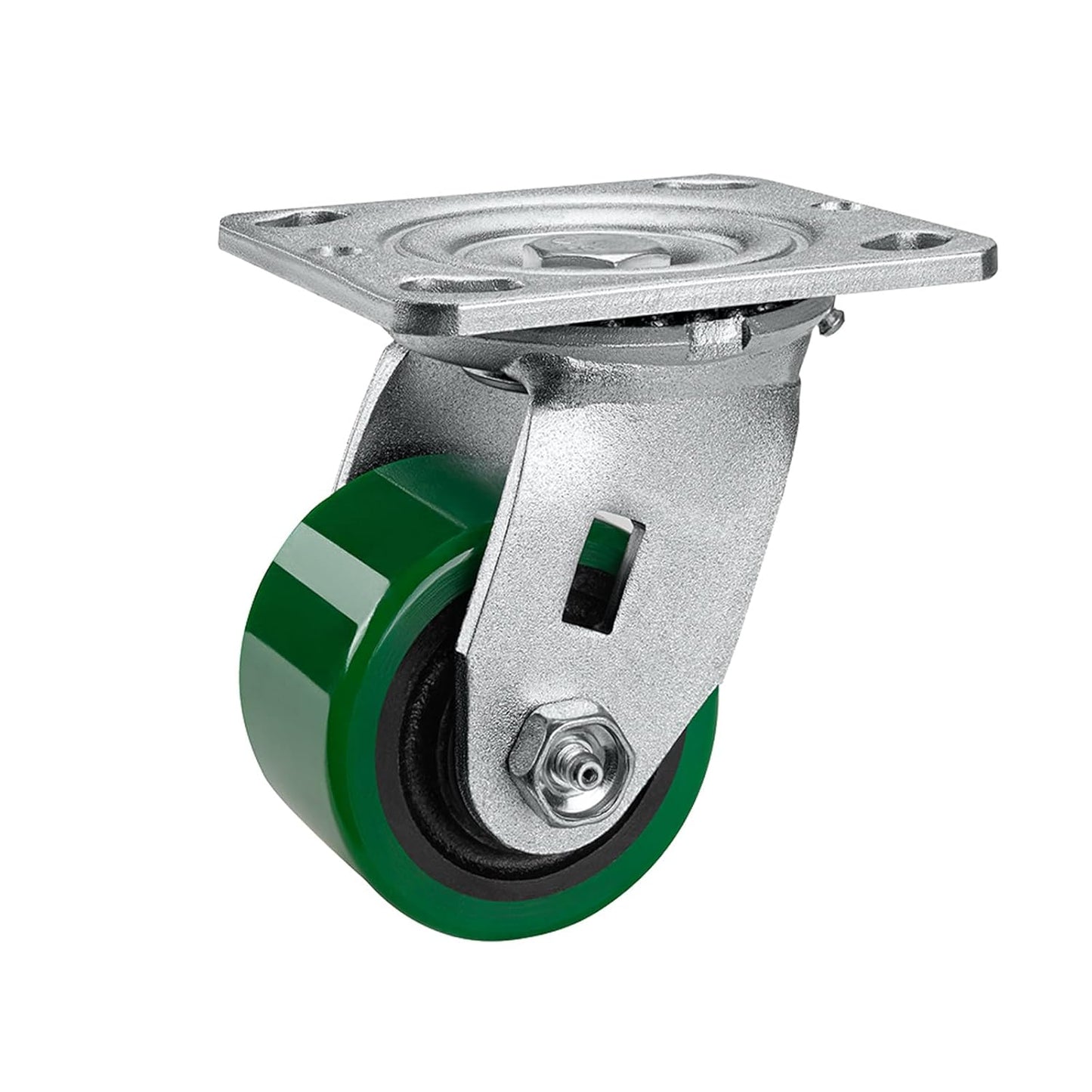 Polyurethane Wheel Swivel Casters,Rigid, Break, Industrial Load Capacity 4800lbs(Green)