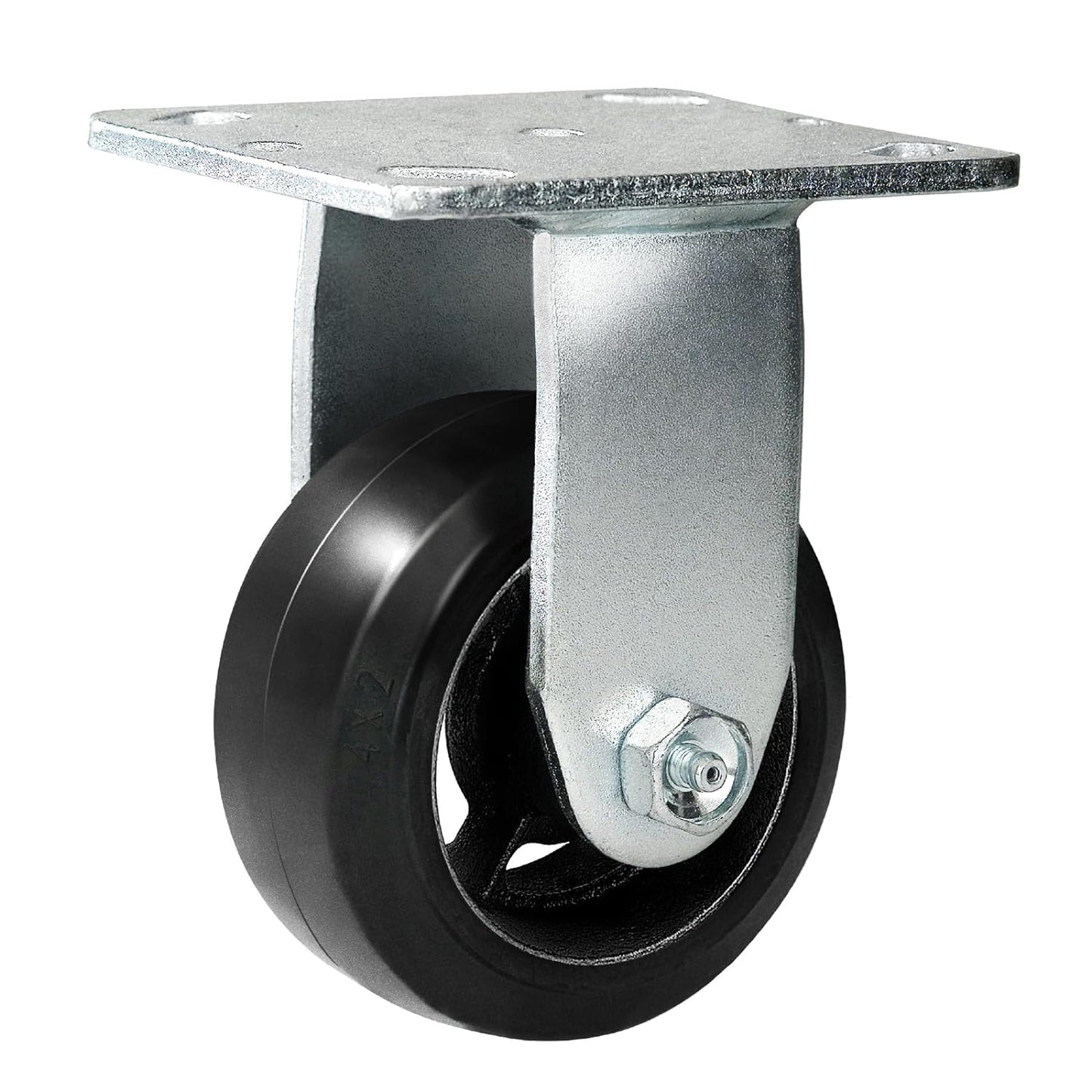 Rubber-Cast Iron Caster Wheels 700 lb Capacity for Heavy-Duty Mobility