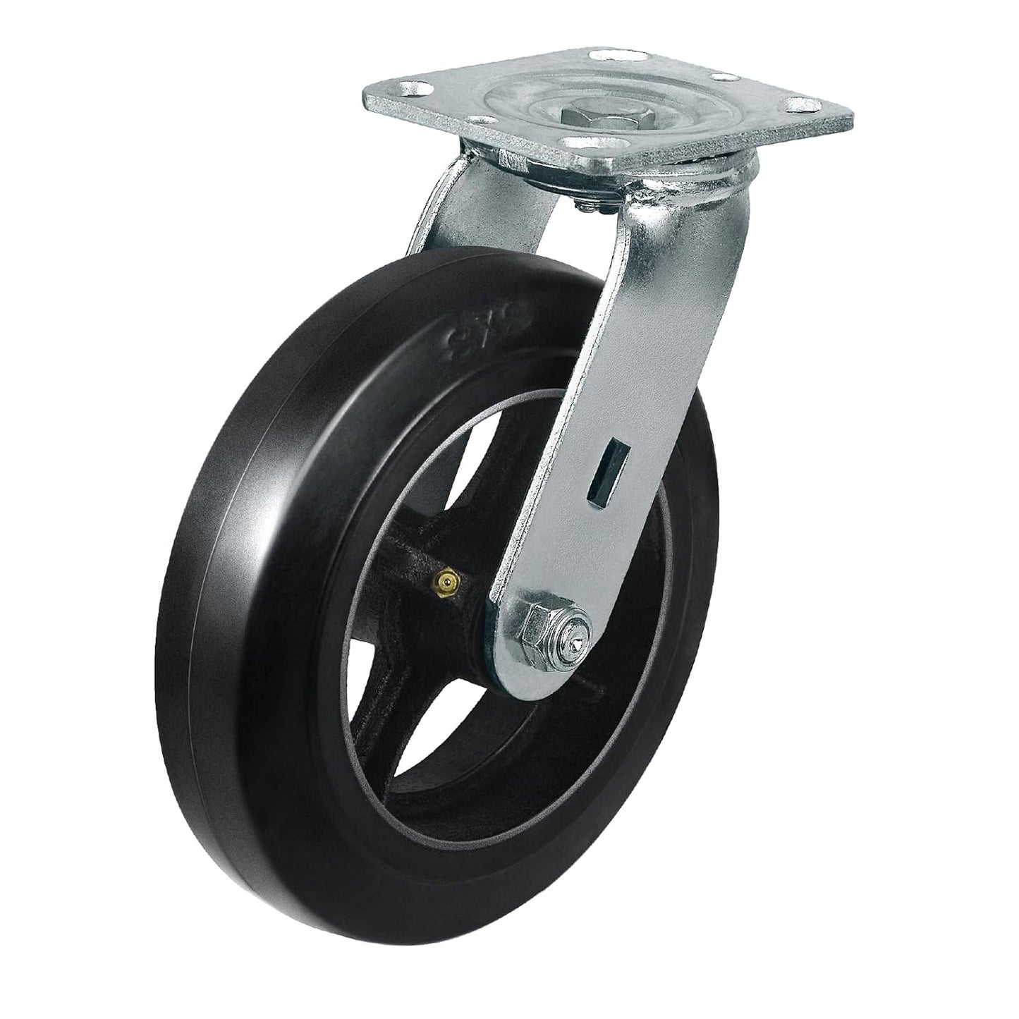 Rubber-Cast Iron Caster Wheels 700 lb Capacity for Heavy-Duty Mobility